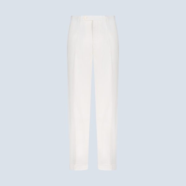White Bedford Cord Casual Trousers