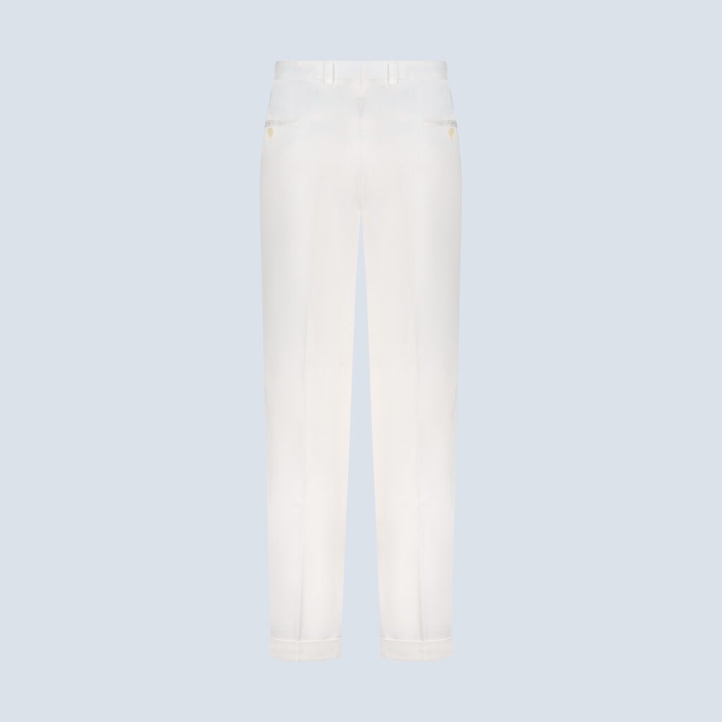 White Bedford Cord Casual Trousers
