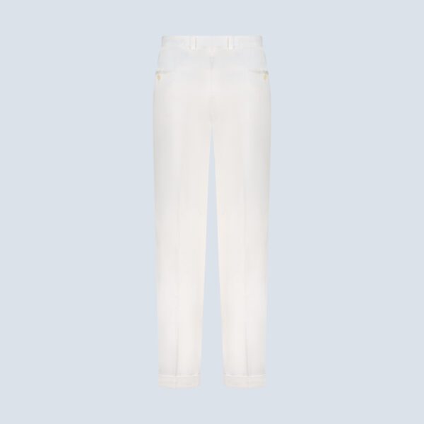 White Bedford Cord Casual Trousers