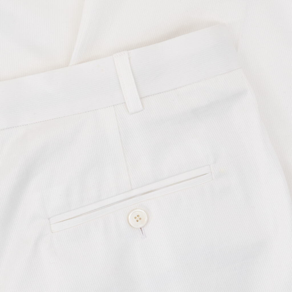 White Bedford Cord Casual Trousers