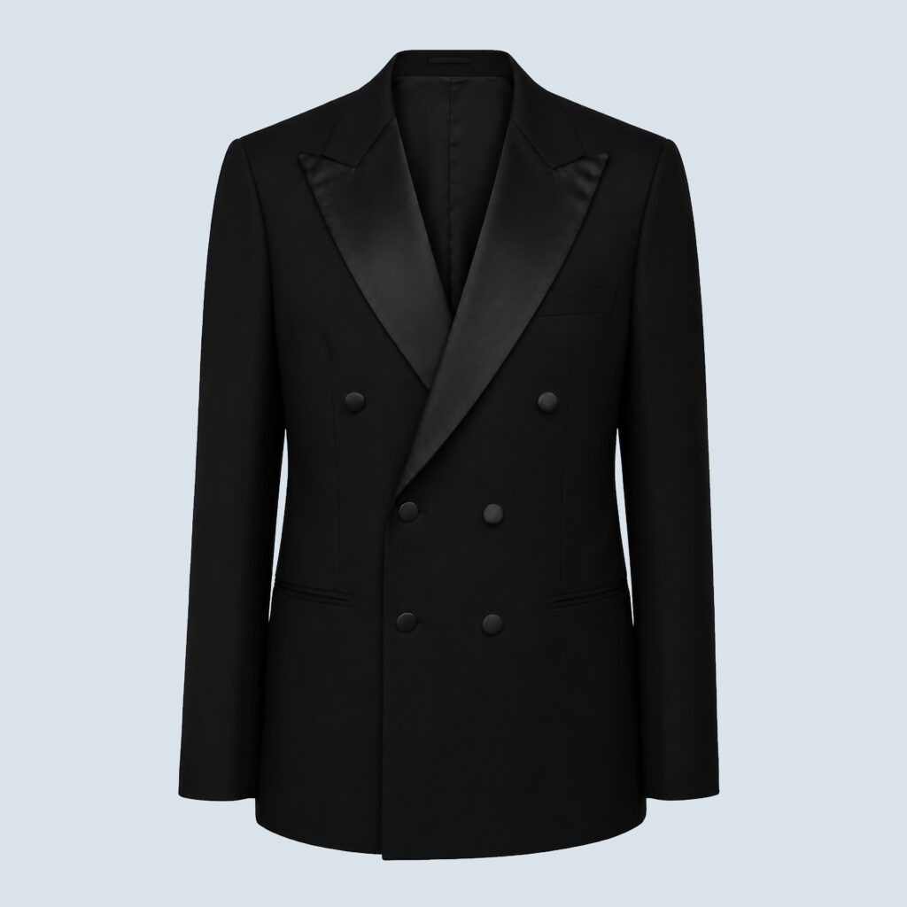 Black Tuxedo Double-Breasted Peak Lapel