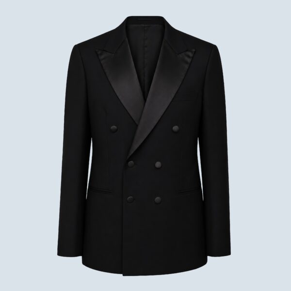 Black Tuxedo Double-Breasted Peak Lapel