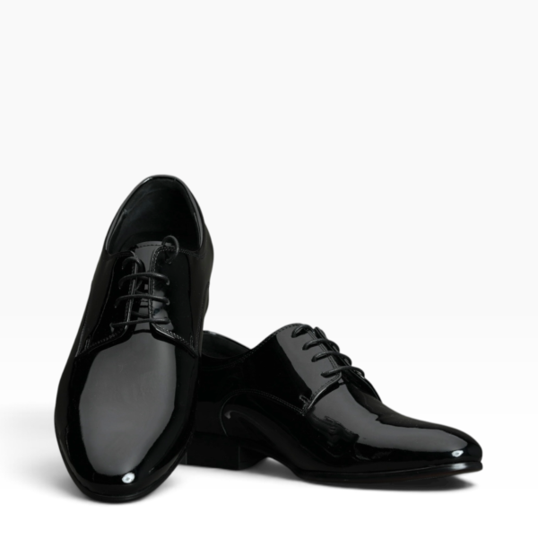Black Patent Leather Tuxedo Derby