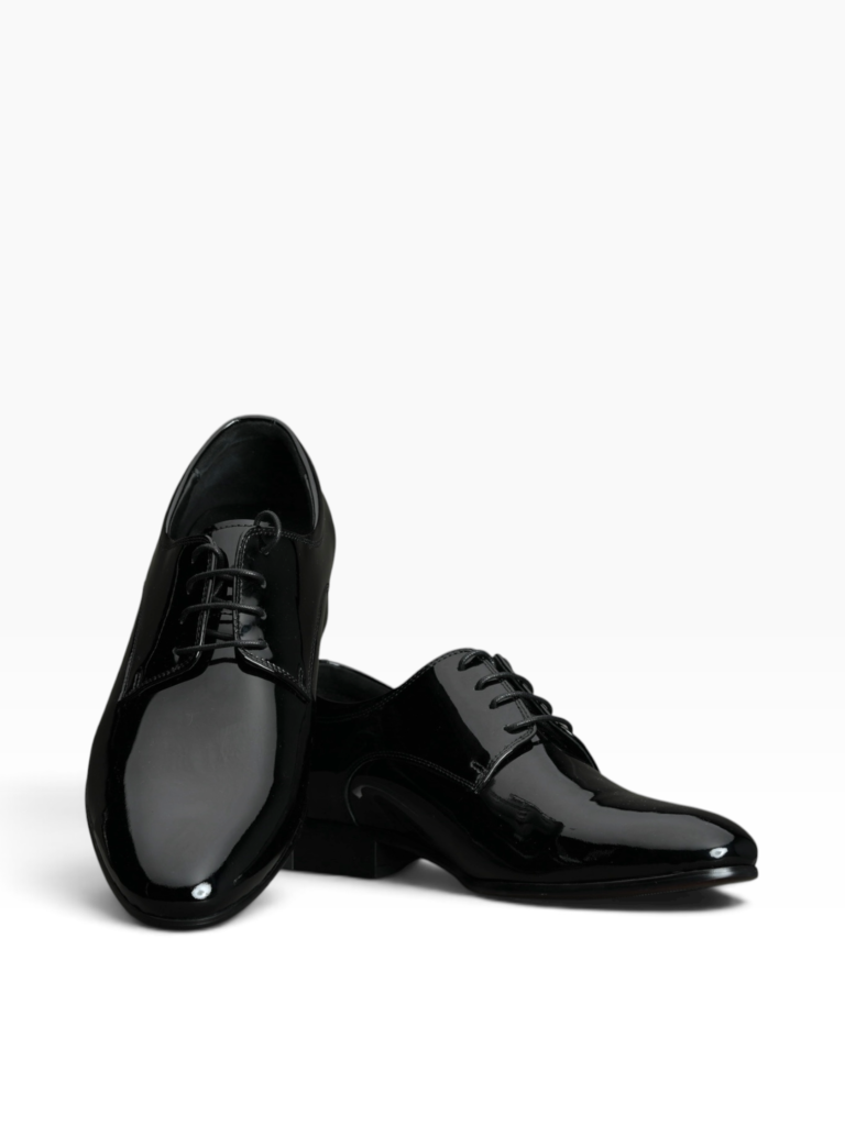 Black Patent Leather Tuxedo Derby