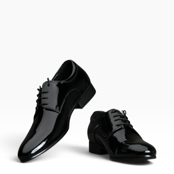 Black Patent Leather Tuxedo Derby