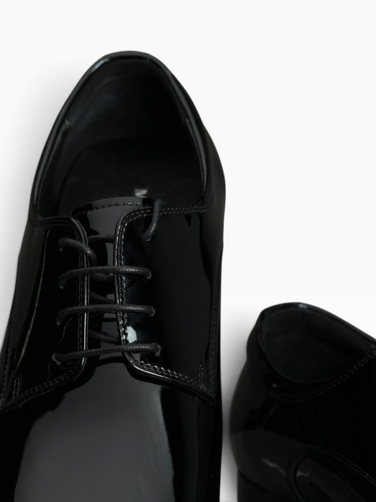Black Patent Leather Tuxedo Derby