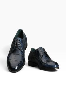 Navy Blue Hand-Painted Cocco Derby
