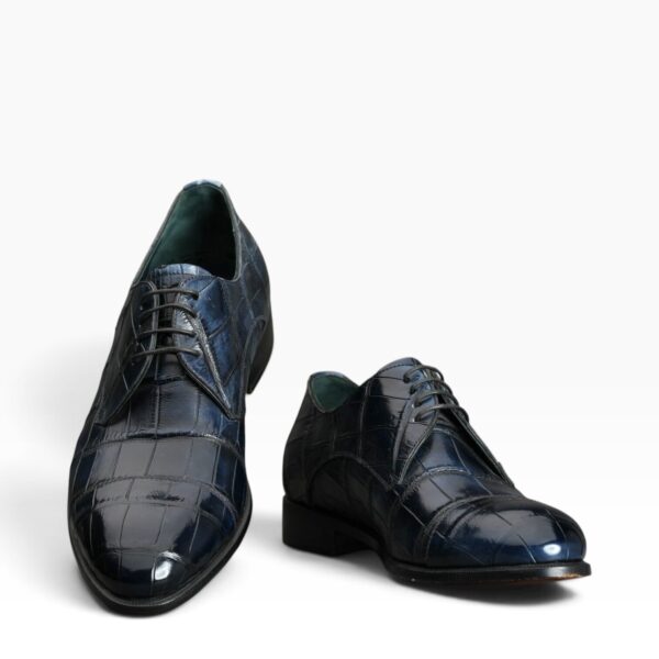 Navy Blue Hand-Painted Cocco Derby