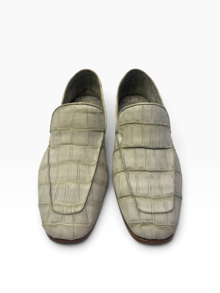 Tortora Crocodile Venetian Loafer
