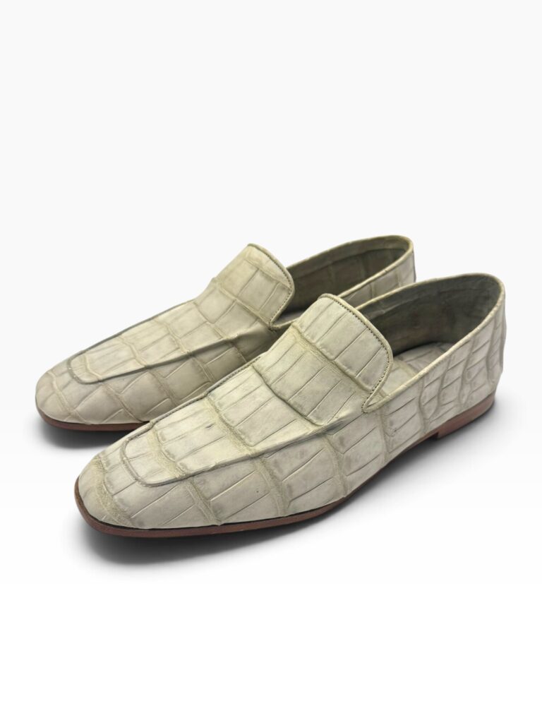 Tortora Crocodile Venetian Loafer