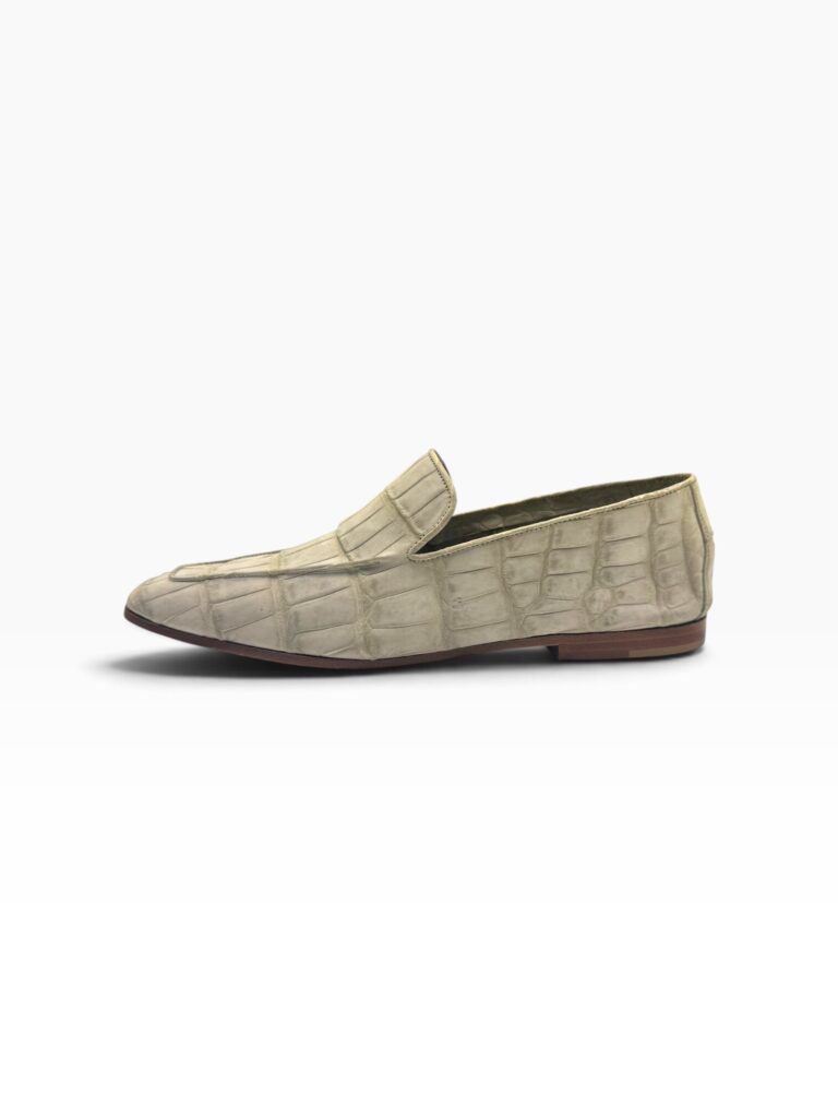 Tortora Crocodile Venetian Loafer