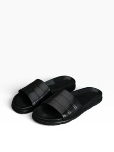 Black Crocodile Sandal