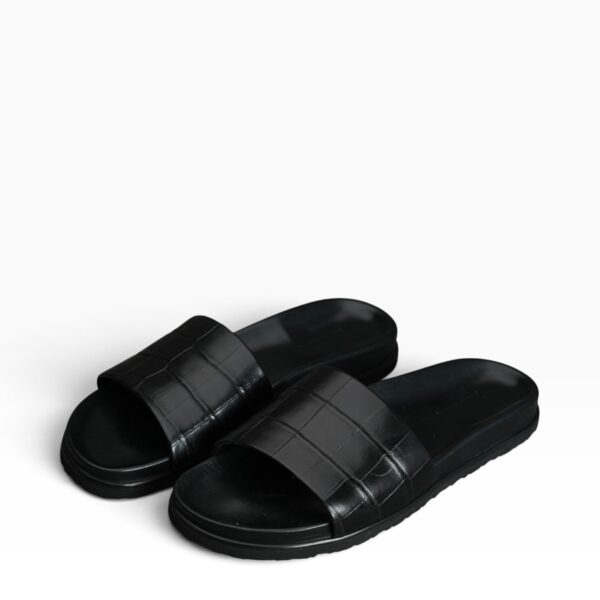 Black Crocodile Sandal