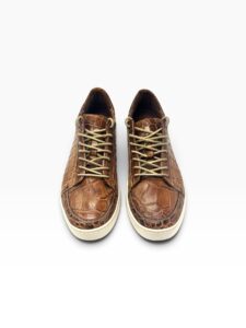Brown Alligator Low-Top Sneaker