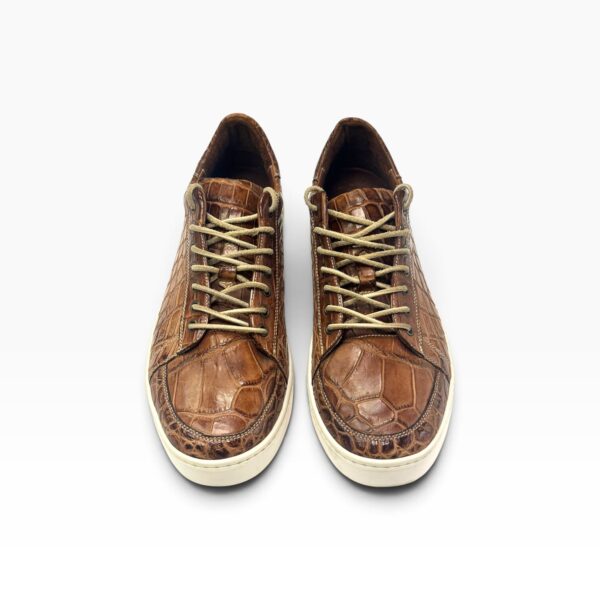 Brown Alligator Low-Top Sneaker
