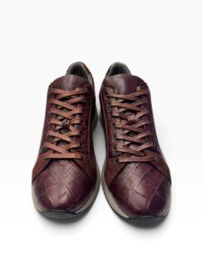 Geranium & Wine Alligator Luxury Sneaker
