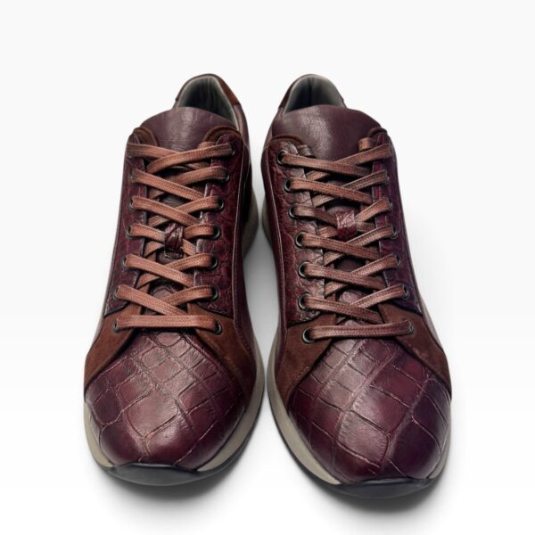 Geranium & Wine Alligator Luxury Sneaker