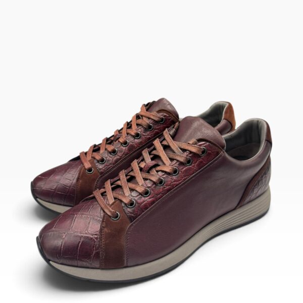 Geranium & Wine Alligator Luxury Sneaker