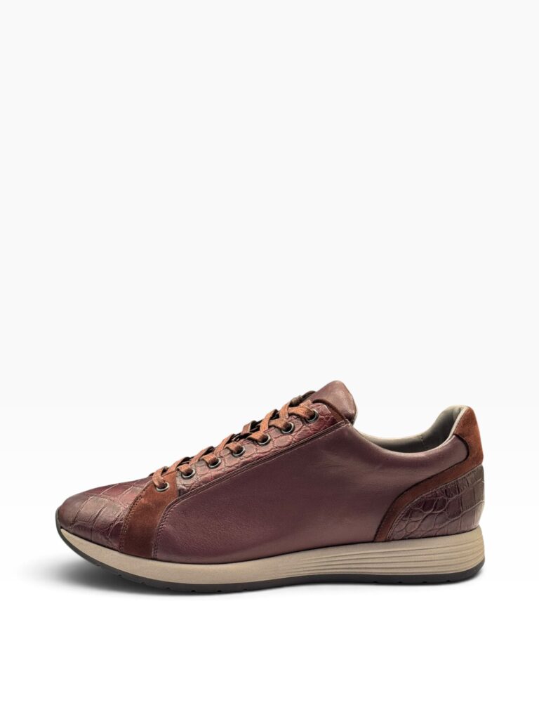 Geranium & Wine Alligator Luxury Sneaker