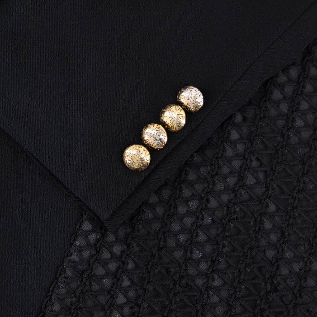 Black Deep V-Neck Cape Jacket