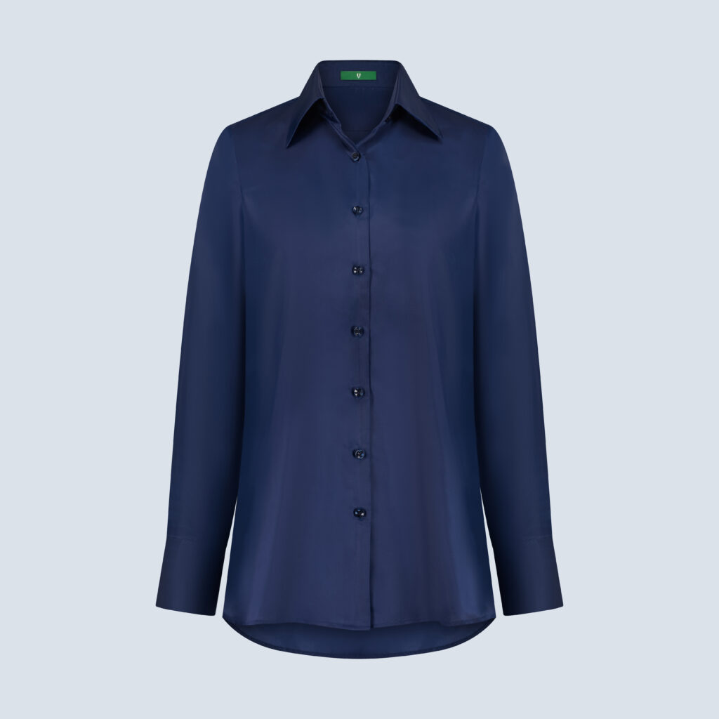 Indigo Blue Silk Shirt