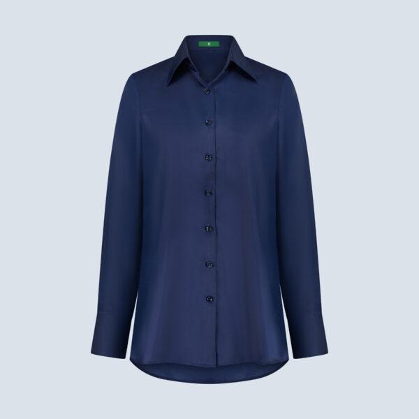 Indigo Blue Silk Shirt